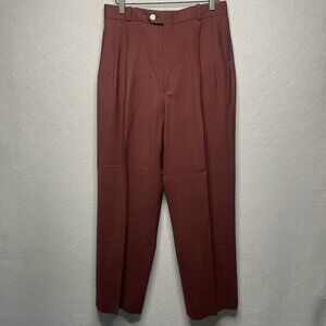 Barry Bricken Premier 100% Virgin Wool Womens Trousers 14 Burgundy